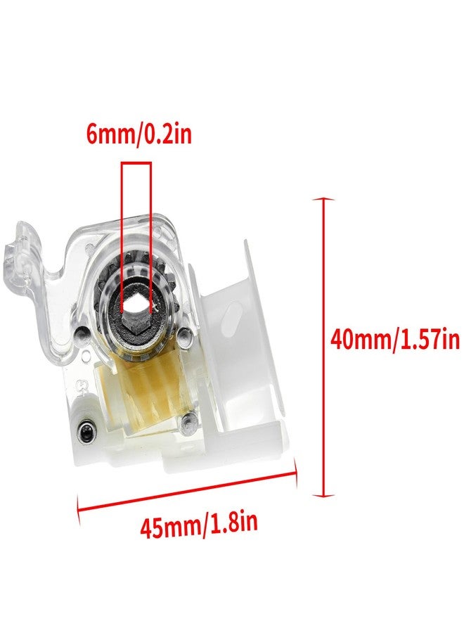 Surf turtle Tilt Mechanism Fits Hex Rod, 1/4" Hex Hole Ideal for 2" Horizontal Blinds with Transparent Thin Line and Curtain Accessories - Image 2